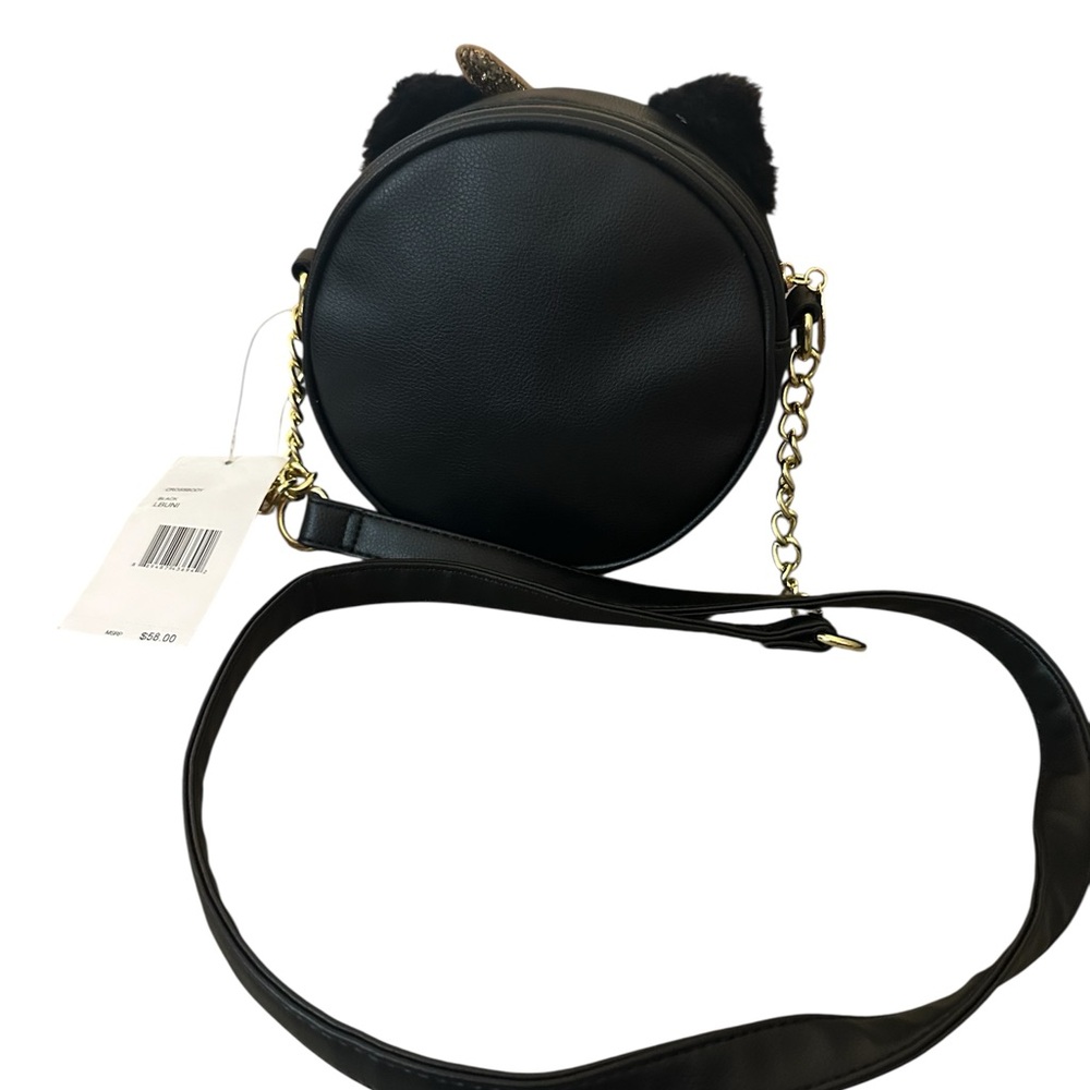 Betsey Johnson Black‎ Unicorn Cat Canteen Crossbody Bag NWT $53 MSRP Halloween - Picture 9 of 16